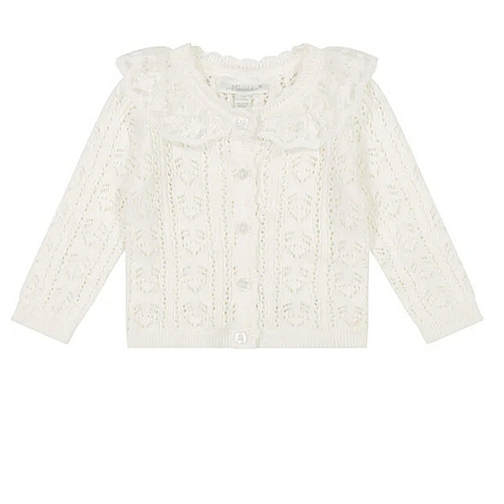Miniclasix Button Up Cardigan Sweater in Ivory size 18 months